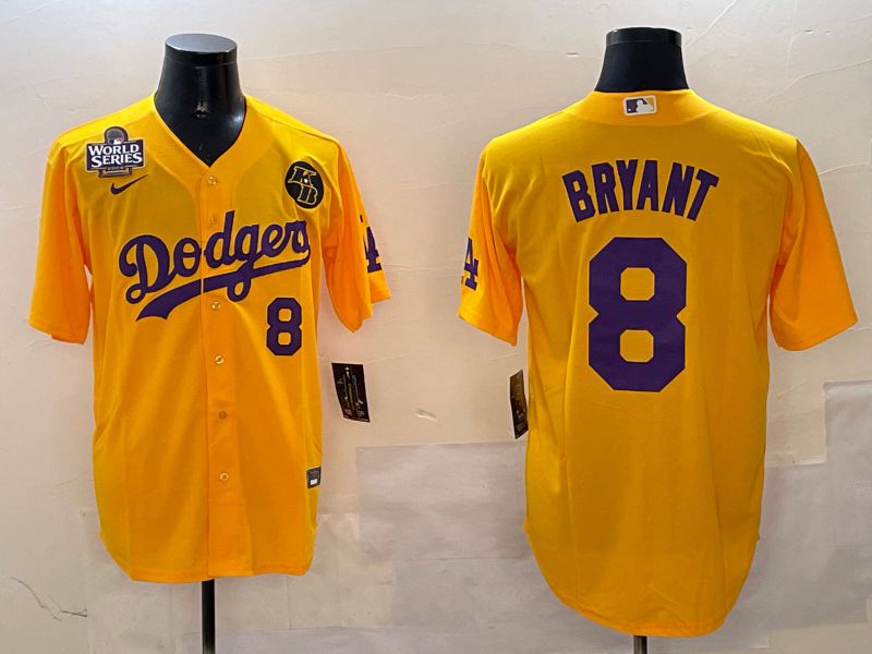 Men Los Angeles Dodgers #8 Bryant Yellow Game 2025 Nike MLB Jersey style 5->los angeles dodgers->MLB Jersey